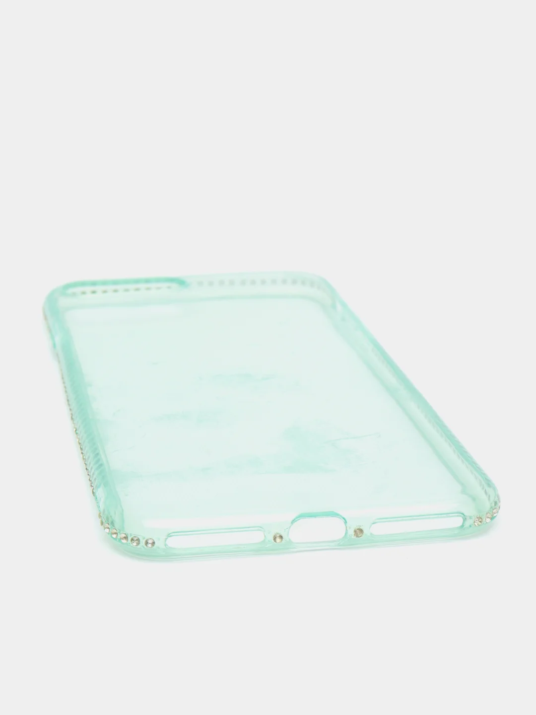 Бирюзовый мягкий матовый чехол на айфон с стразами iPhone.6, 6s,7,7+,8,8+,X,XS,XR,XS MAX,11,11PROMAX