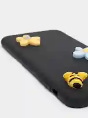 Черный мягкий чехол для айфон с 3D принтам для iPhone 6/6s, 6s+, 7/8, 7+/8+, X/XS, XR, XS max