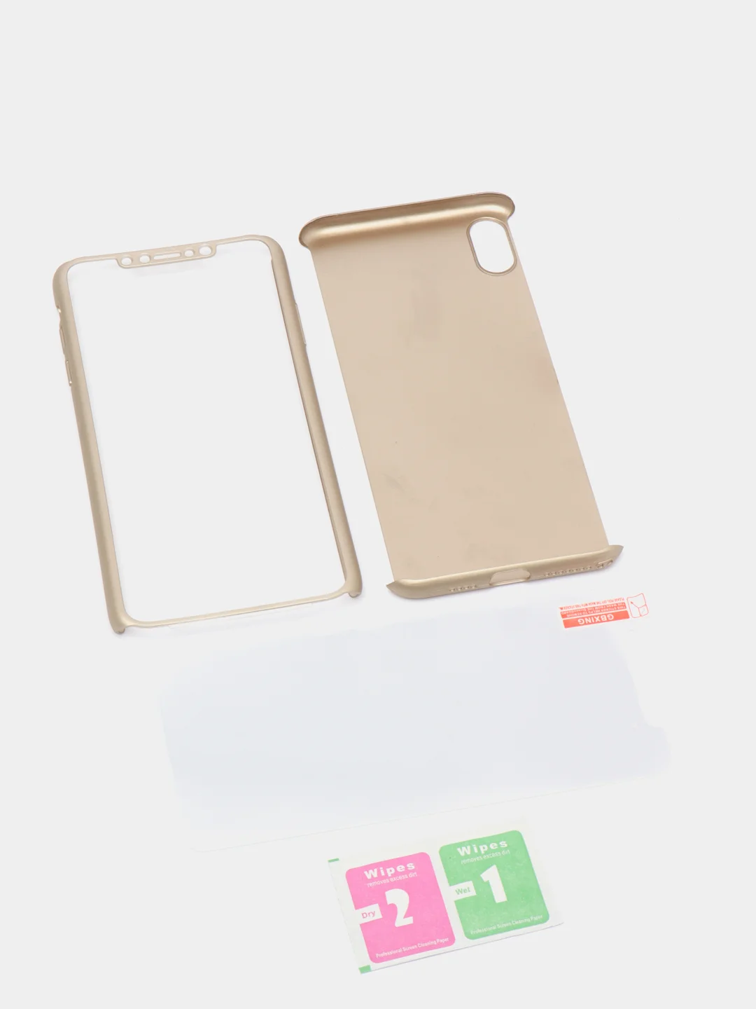 Золотой чехол для айфон iPhone из ТПУ, защита 360
