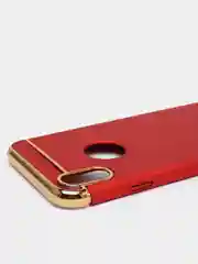 Красный гибридный жесткий чехол IHaitun для iPhone, с металлической золотой вставкой, 3 в 1