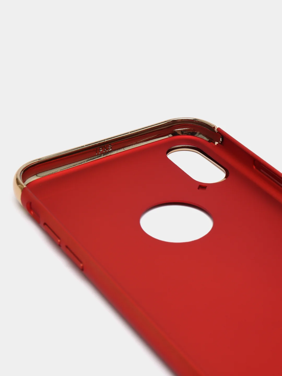 Красный гибридный жесткий чехол IHaitun для iPhone, с металлической золотой вставкой, 3 в 1