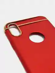 Красный гибридный жесткий чехол IHaitun для iPhone, с металлической золотой вставкой, 3 в 1
