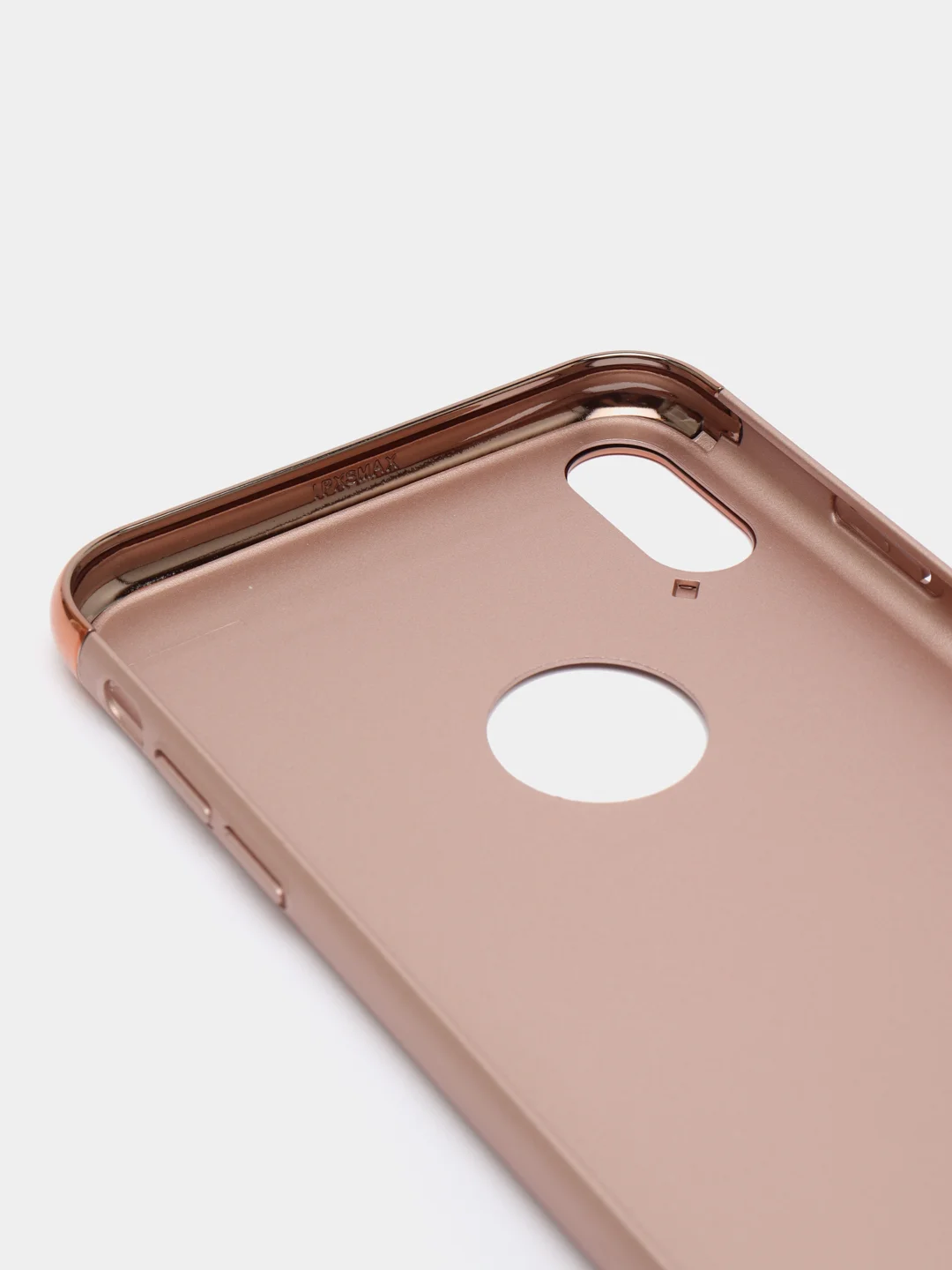 Розовый гибридный жесткий чехол IHaitun для iPhone, с металлической золотой вставкой, 3 в 1
