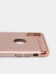 Розовый гибридный жесткий чехол IHaitun для iPhone, с металлической золотой вставкой, 3 в 1