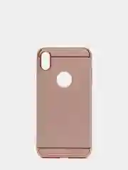 Розовый гибридный жесткий чехол IHaitun для iPhone, с металлической золотой вставкой, 3 в 1