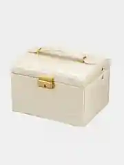Бежевый меланж классическая шкатулка для украшений Casserge с зеркалом
