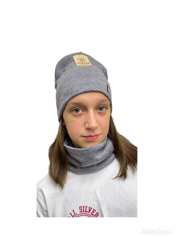 Комплект шапка и снуд подростковый утепленный ORHIDA KIDS