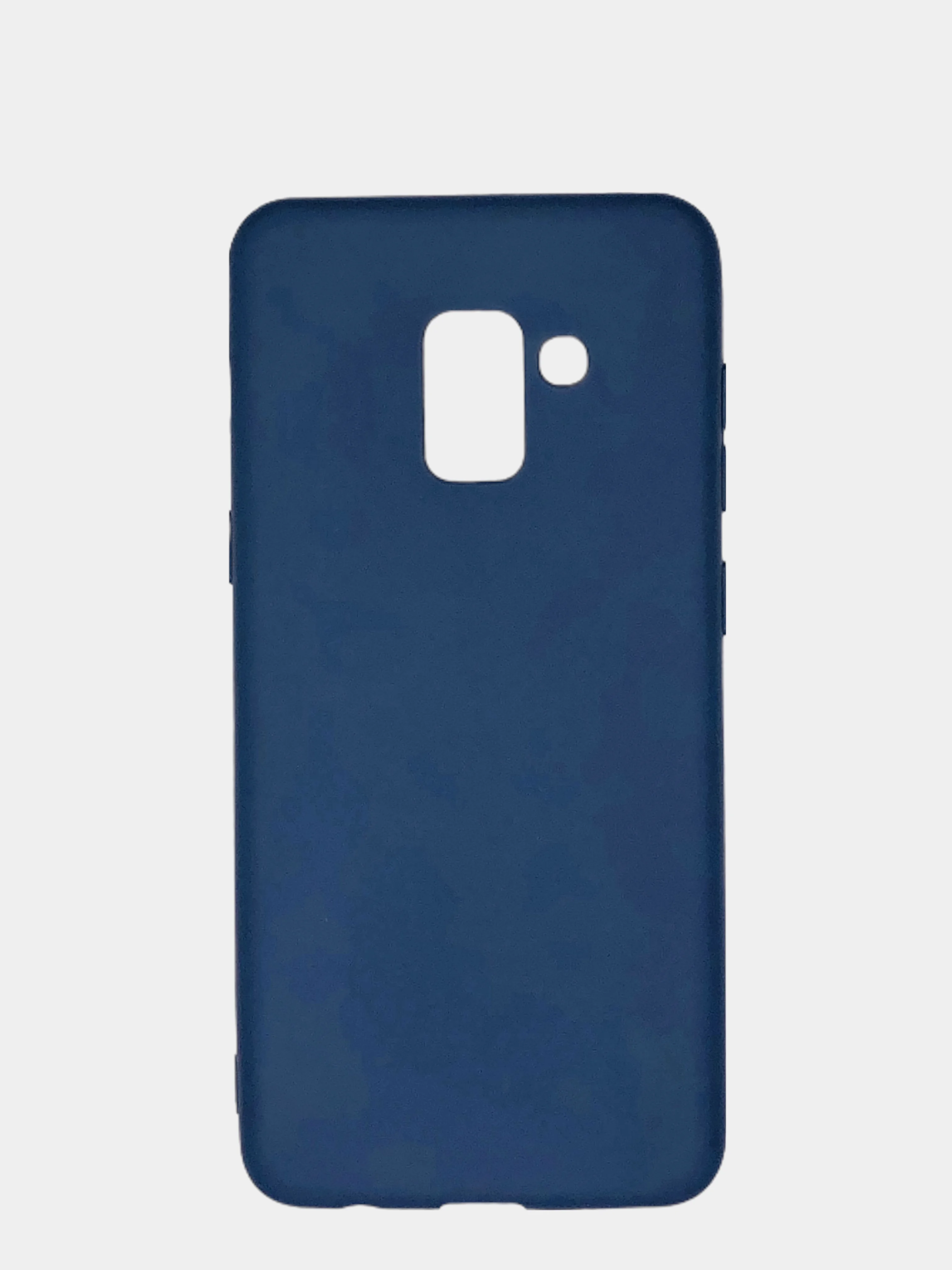 Темно-синий чехол Samsung Galaxy A8+ (A8 Plus) (SM-A730F), Галакси А8+, силиконовый цветной матовый