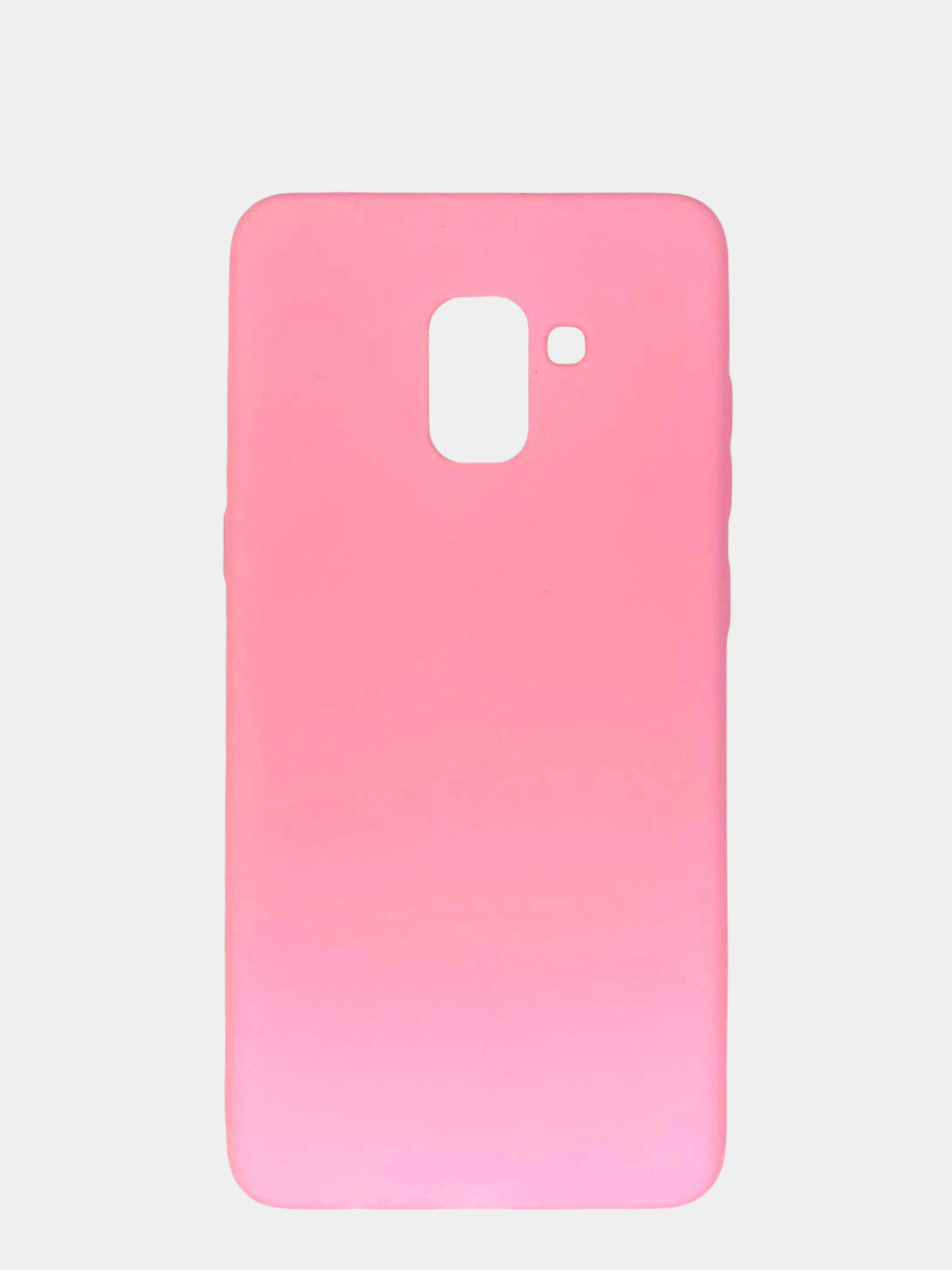 Розовый чехол Samsung Galaxy A8+ (A8 Plus) (SM-A730F), Галакси А8+, силиконовый цветной матовый