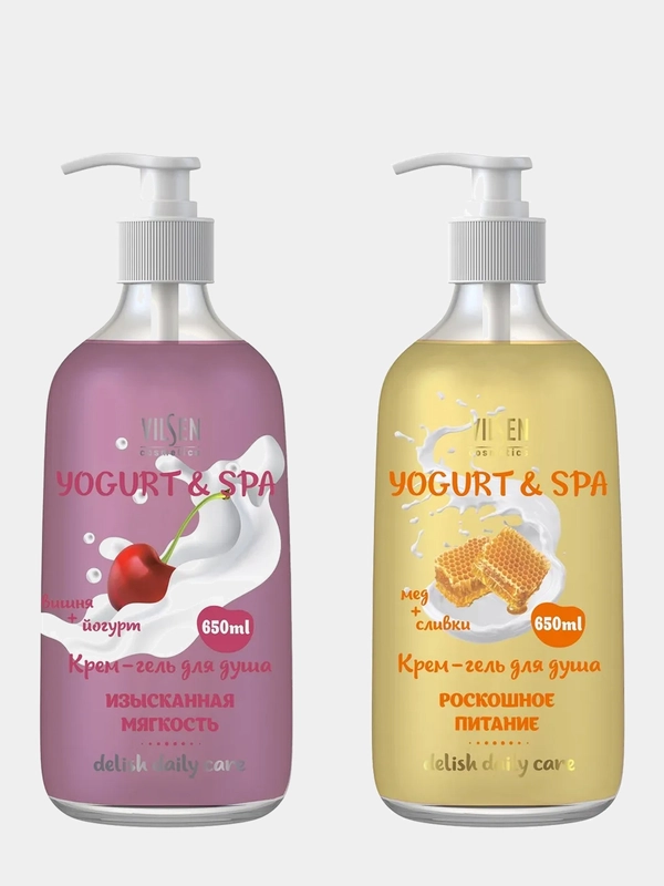 Крем-гель для душа VILSEN Yogurt & SPA 650мл 2 вида
