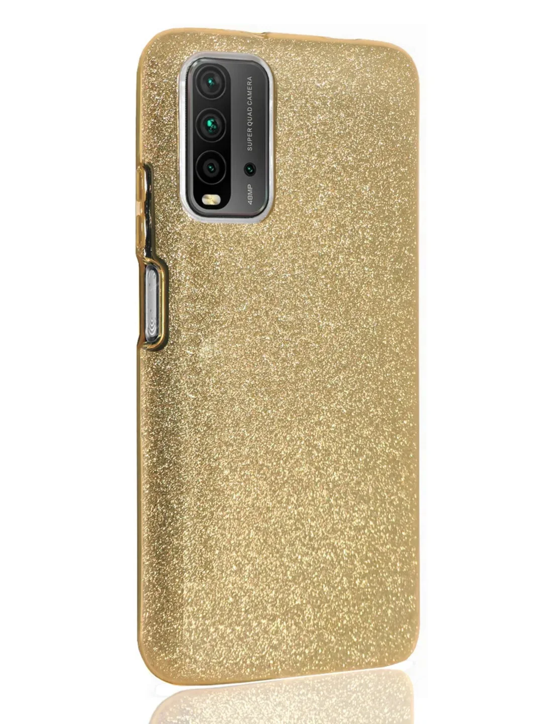 Золотой чехол блестящий Xiaomi Redmi 9T накладка c блёстками