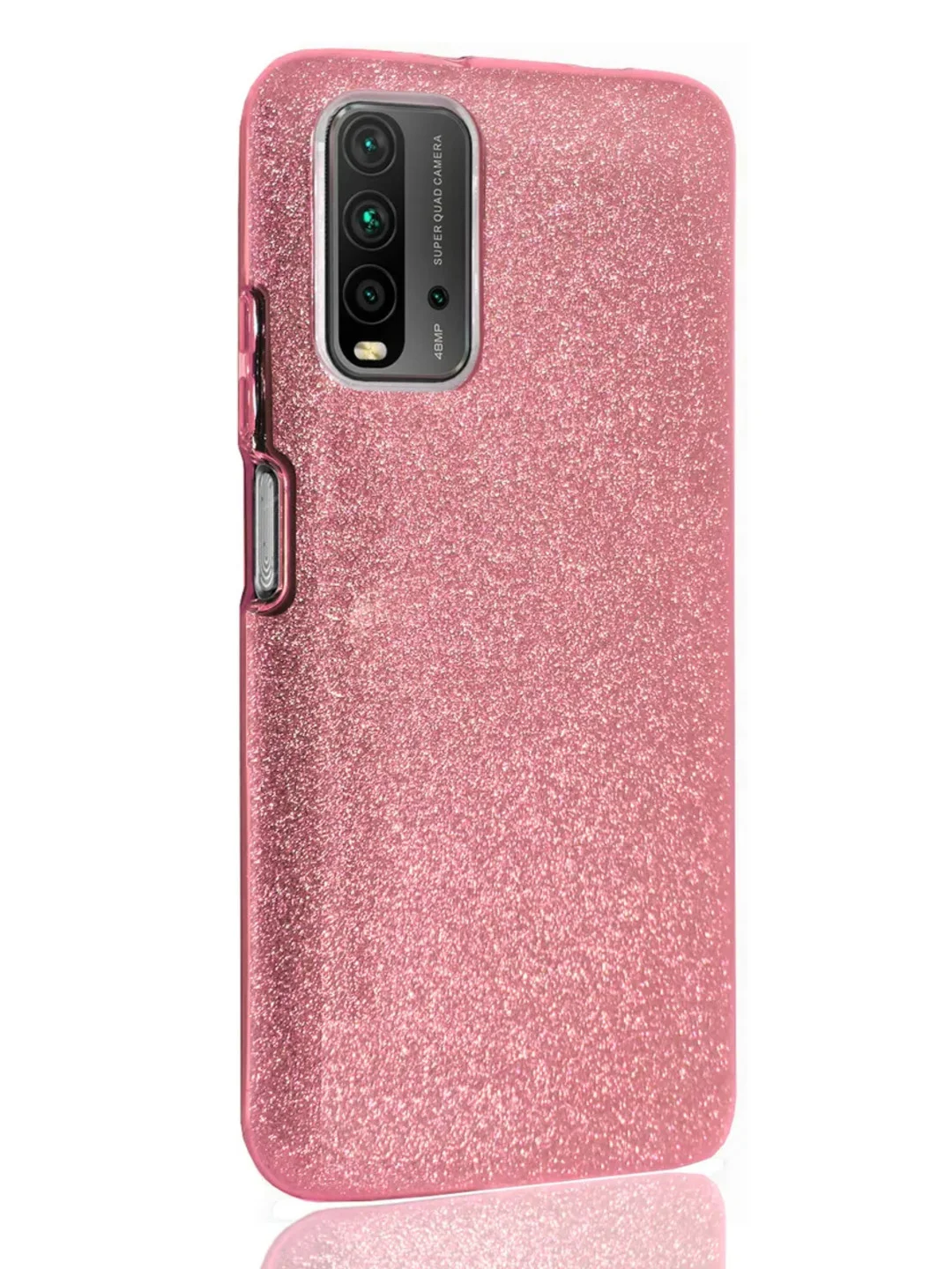 Розовый чехол блестящий Xiaomi Redmi 9T накладка c блёстками