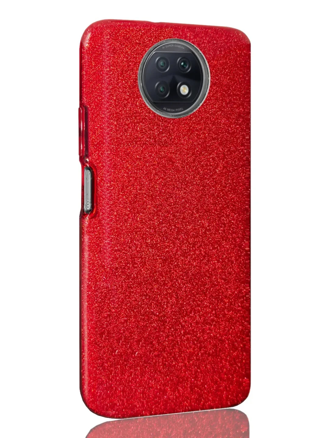 Красный чехол блестящий Xiaomi Redmi Note 9T, накладка c блёстками Редми Нот 9Т