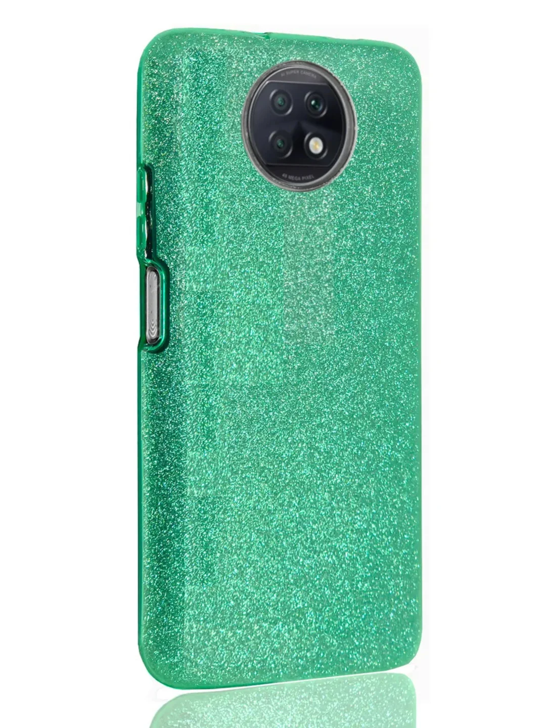 Бирюзовый чехол блестящий Xiaomi Redmi Note 9T, накладка c блёстками Редми Нот 9Т