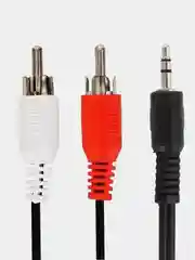 Аудио кабель аукс на тюльпаны 3.5 на 2RCA, 1 метр