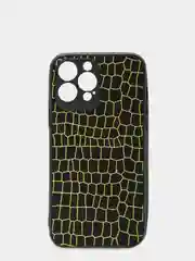Желтый чехол для iPhone 13 Pro Max (6.7) силиконовый бархатный Паутинка