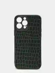 Зеленый чехол для iPhone 13 Pro Max (6.7) силиконовый бархатный Паутинка