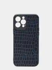 Синий чехол для iPhone 13 Pro Max (6.7) силиконовый бархатный Паутинка