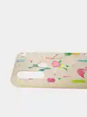 Чехол для Huawei P Smart 2020 "Фламинго с цветами", силиконовый, матовый, пастельная