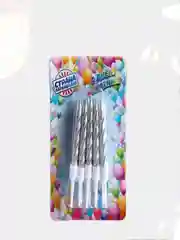 Серебряный свечи для торта "Металлик", 7 цветов