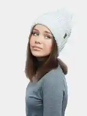 Шапка женская / шапка зимняя / вязаная шапка с флисовым подкладом Интрига