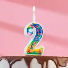 Свеча для торта цифра "День рождения" 0,1,2,3,4,5,6,7,8,9