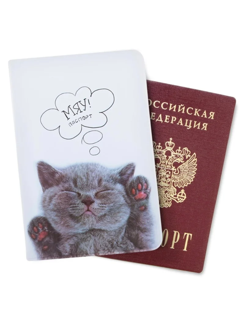 Черный обложка для паспорта