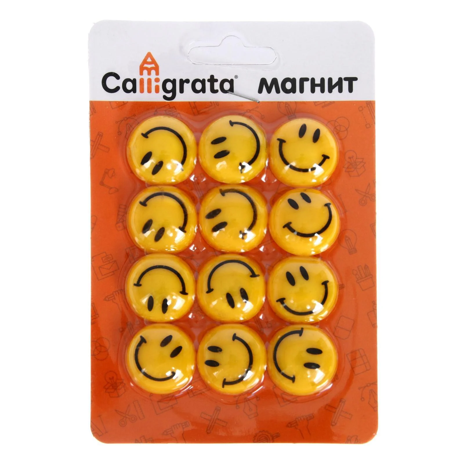 Магниты для доски, d-2 см, набор 12 штук, на блистере