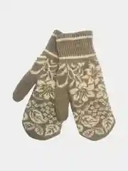 Хаки варежки двойные "Микеле", женские, зимние