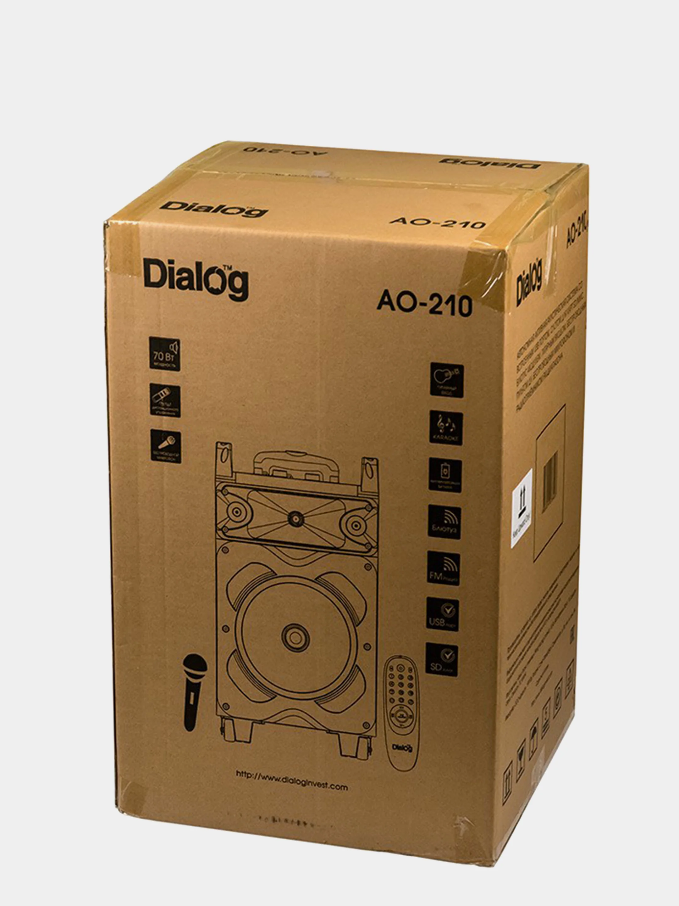 Bluetooth-колонка с подсветкой Dialog AO-210 Oscar, 70 Вт, (BT/USB/SD/AUX/FM)