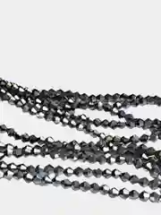 Серый стеклянные бусины биконусы, граненные  4 мм