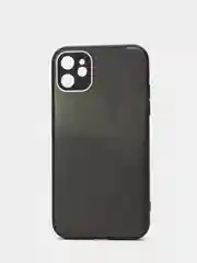 Черный чехол силиконовый со стеклянной панелью для iPhone 11 Pro Max, 12 Pro Max, 12 Pro