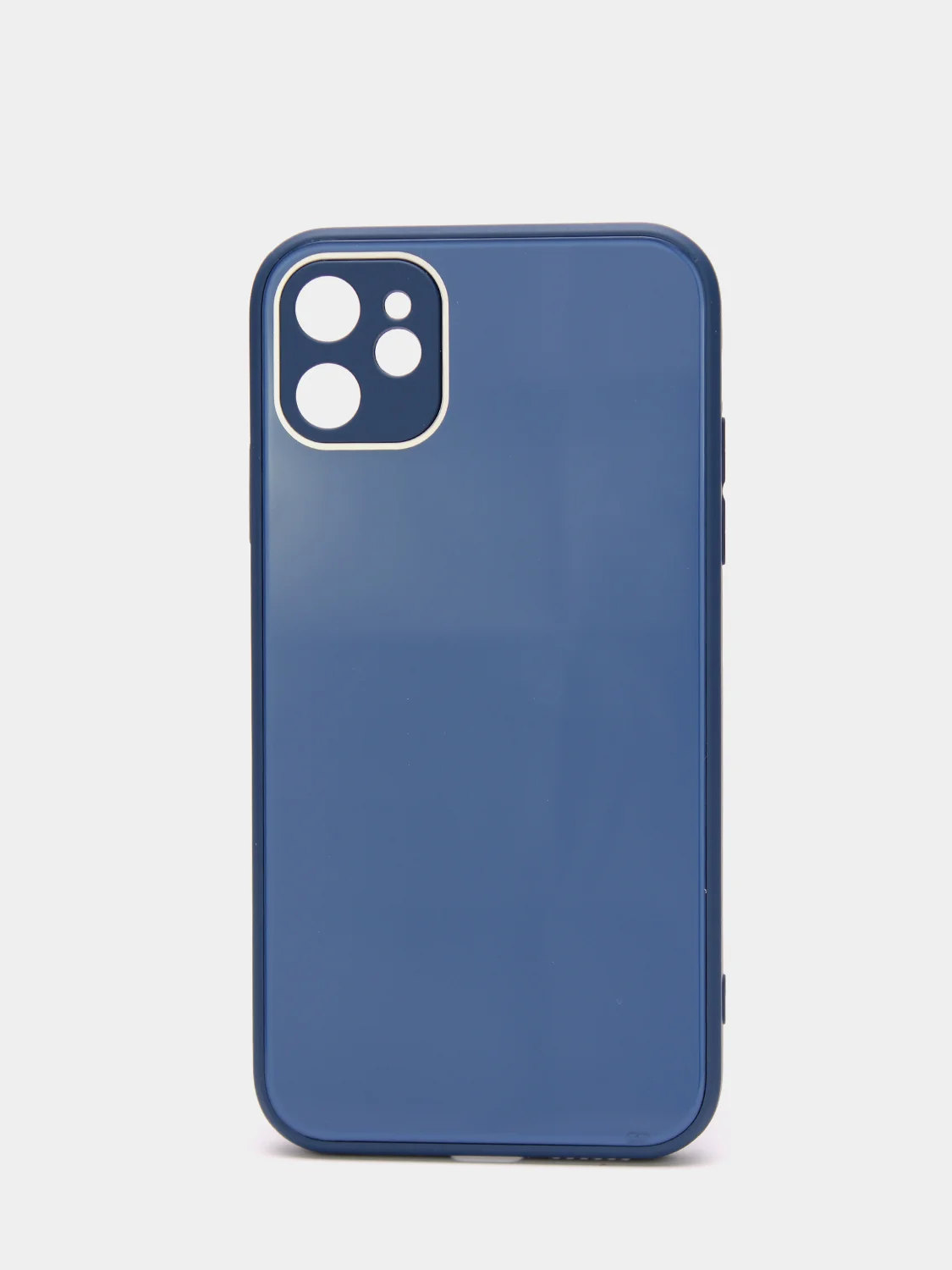 Темно-синий чехол силиконовый со стеклянной панелью для iPhone 11 Pro Max, 12 Pro Max, 12 Pro