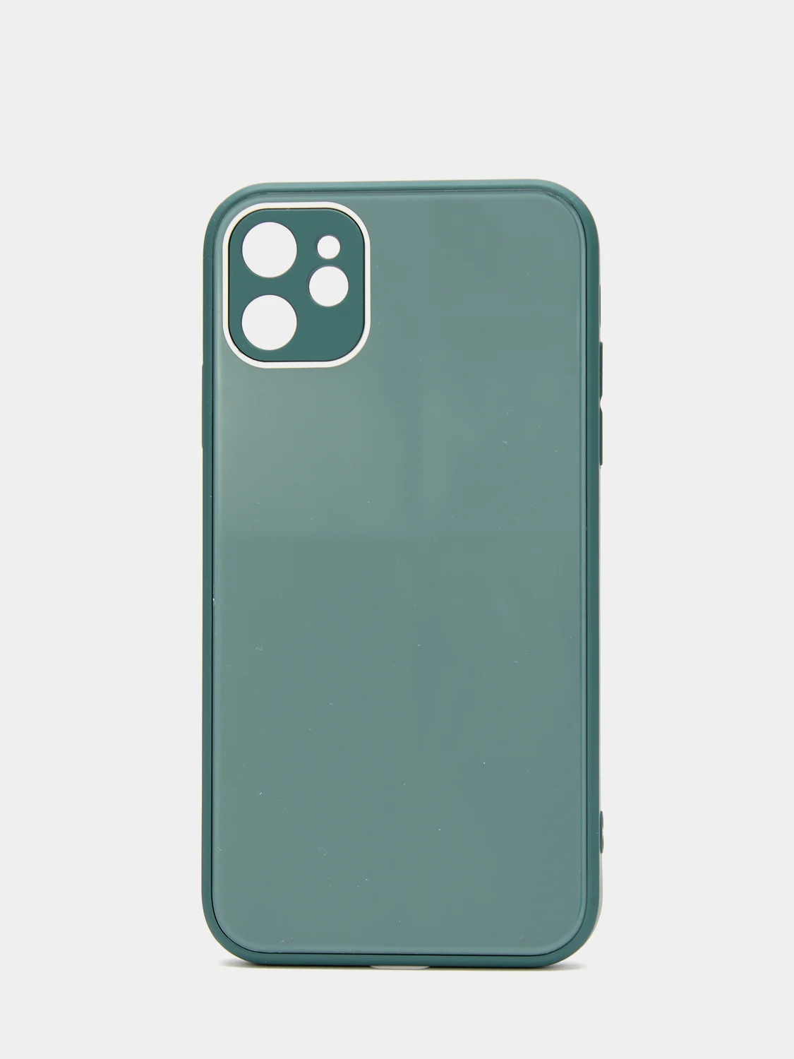 Зеленый чехол силиконовый со стеклянной панелью для iPhone 11 Pro Max, 12 Pro Max, 12 Pro