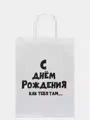 Лайм крафтовые подарочные пакеты с приколами белые, размер 24 х 14 х 30 см