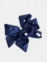 Бант "Цветок", на резинке, 12 см, клетка, синий
