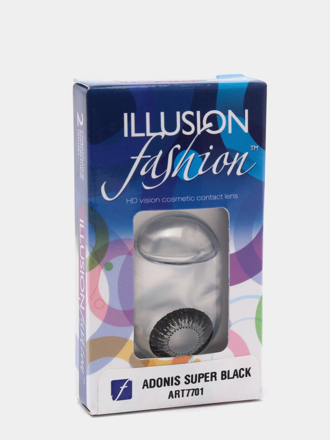 Черный цветные контактные линзы ILLUSION fashion adonis, 2 шт, 8, 6, 1 месяц