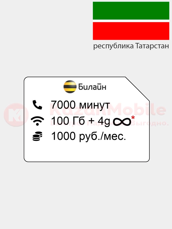 Сим-карта "Билайн", тарифный план "Эксклюзив 1000" (2021) для ...