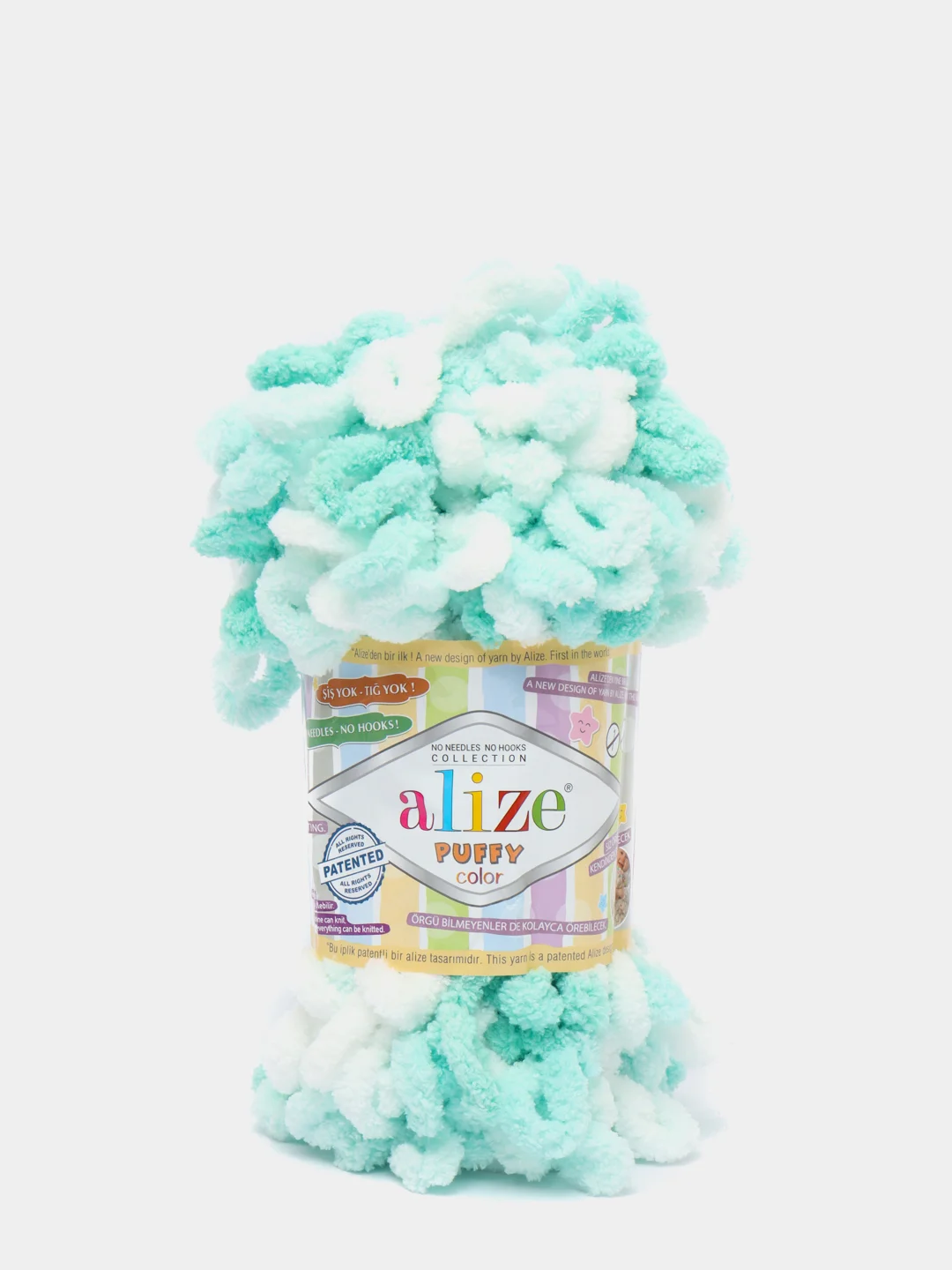 Мятный пряжа Alize Puffy Color 100% Микрополиэстер 100г  9м