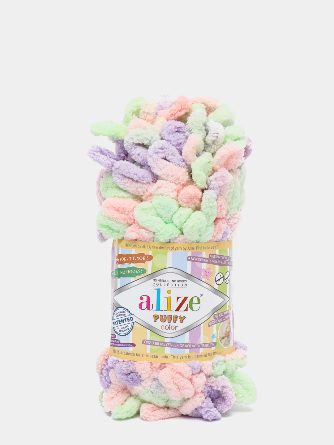 Бирюзовый пряжа Alize Puffy Color 100% Микрополиэстер 100г  9м