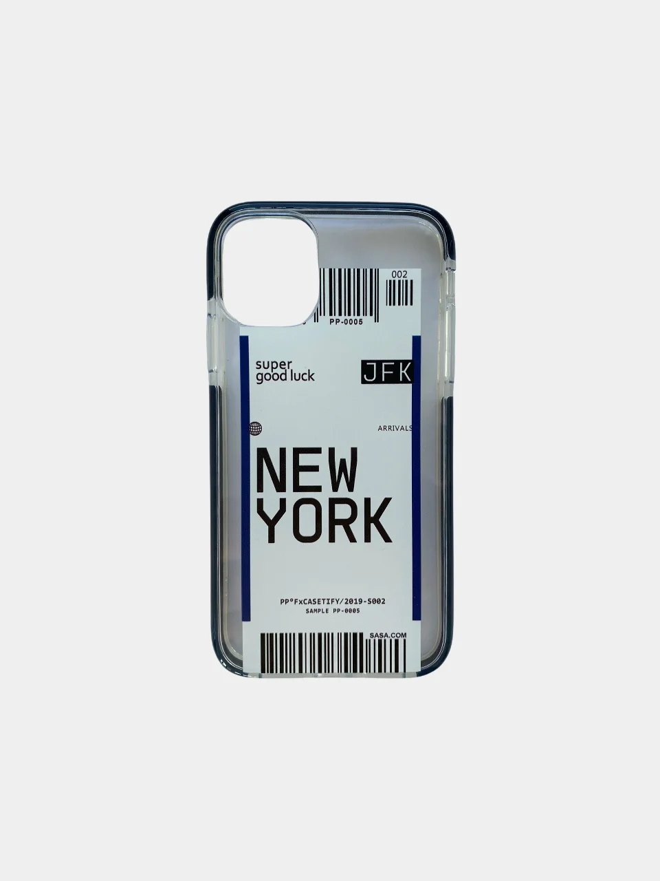 Голубой чехол для iPhone "С городами"