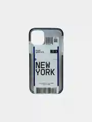Голубой чехол для iPhone "С городами"