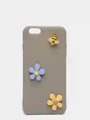 Серый меланж мягкий чехол для айфон с 3D принтам для iPhone 6/6s, 6s+, 7/8, 7+/8+, X/XS, XR, XS max