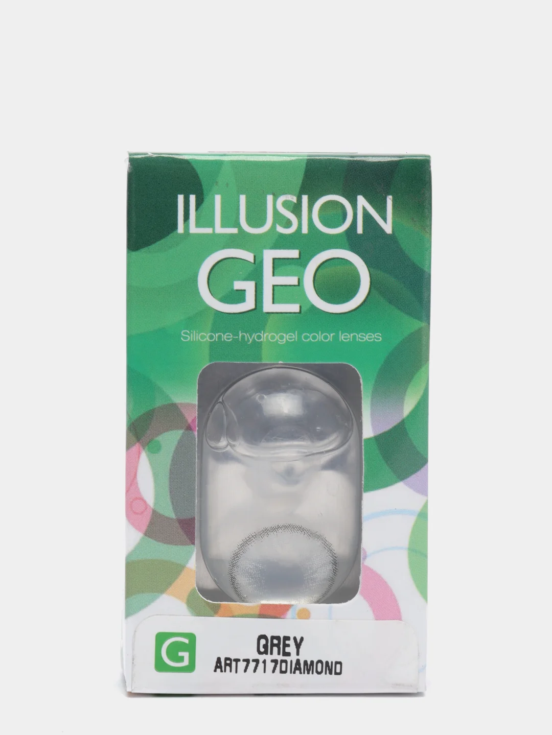 Серый цветные контактные линзы Illusion Geo Diamond, 2 штуки, 1 месяц, 8,6