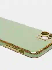 Лайм мягкий глянцевый чехол для айфон, из силикона TPU, с золотой рамкой, для iPhone