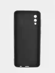 Черный чехол для Samsung A02 силиконовый c soft touch покрытием