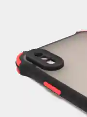Черный чехол для iPhone (Айфон) с защитой камеры, ударопрочный бампер по углам, матовое покрытие