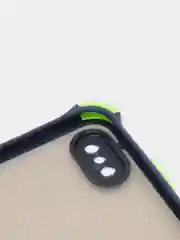Синий чехол для iPhone (Айфон) с защитой камеры, ударопрочный бампер по углам, матовое покрытие