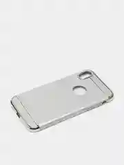Серебряный гибридный жесткий чехол IHaitun для iPhone, с металлической золотой вставкой, 3 в 1