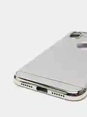 Серебряный гибридный жесткий чехол IHaitun для iPhone, с металлической золотой вставкой, 3 в 1